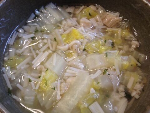 白菜×えのきの塩麹スープ